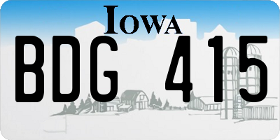 IA license plate BDG415