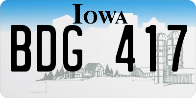 IA license plate BDG417