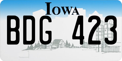 IA license plate BDG423