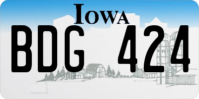 IA license plate BDG424