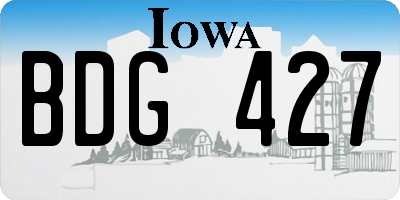 IA license plate BDG427
