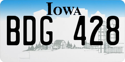 IA license plate BDG428