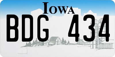 IA license plate BDG434