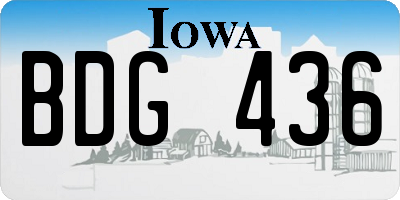 IA license plate BDG436