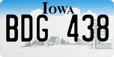 IA license plate BDG438