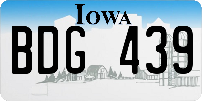 IA license plate BDG439
