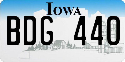 IA license plate BDG440