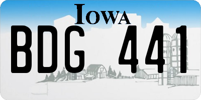 IA license plate BDG441