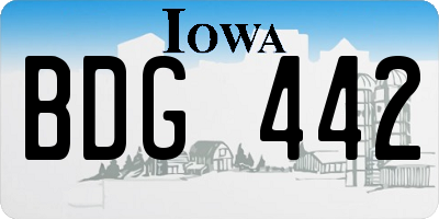 IA license plate BDG442