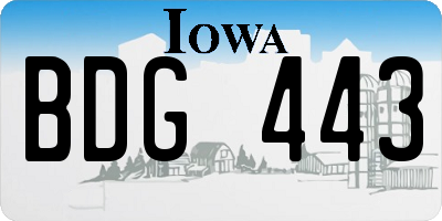 IA license plate BDG443