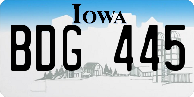 IA license plate BDG445