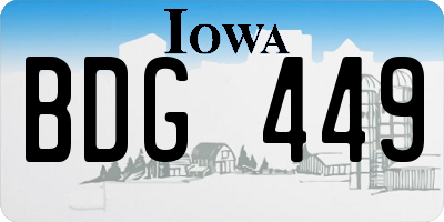 IA license plate BDG449