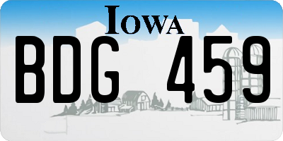 IA license plate BDG459