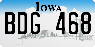 IA license plate BDG468