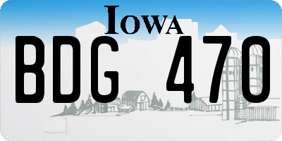 IA license plate BDG470