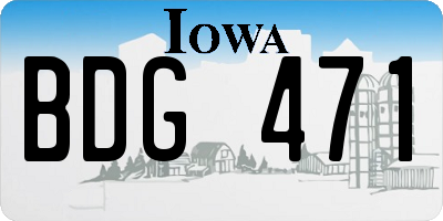IA license plate BDG471
