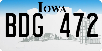 IA license plate BDG472