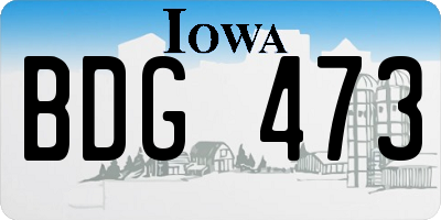 IA license plate BDG473