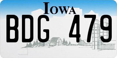 IA license plate BDG479