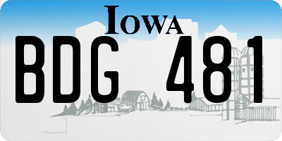 IA license plate BDG481