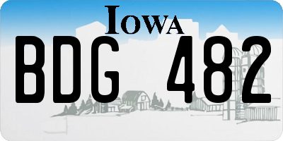 IA license plate BDG482