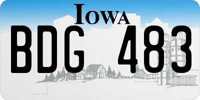IA license plate BDG483