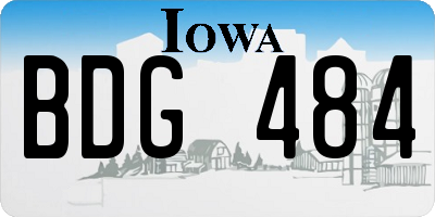 IA license plate BDG484