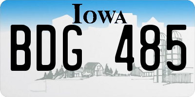 IA license plate BDG485