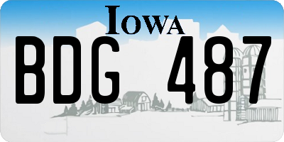 IA license plate BDG487