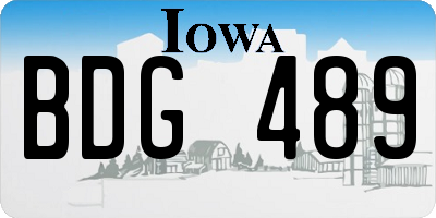 IA license plate BDG489