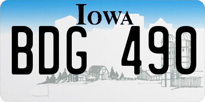 IA license plate BDG490