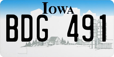 IA license plate BDG491