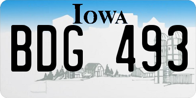 IA license plate BDG493