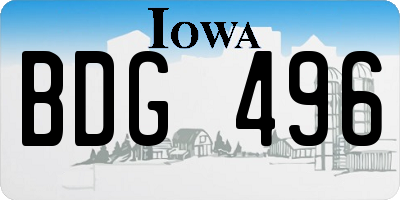 IA license plate BDG496