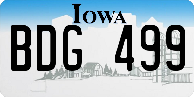 IA license plate BDG499