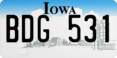 IA license plate BDG531