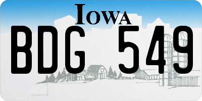 IA license plate BDG549