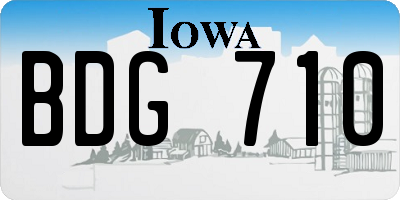IA license plate BDG710