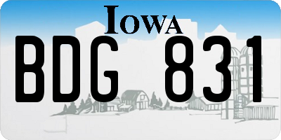 IA license plate BDG831