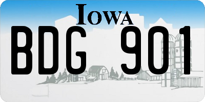 IA license plate BDG901