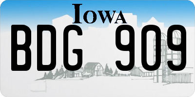 IA license plate BDG909