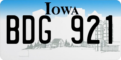 IA license plate BDG921