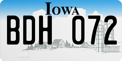 IA license plate BDH072