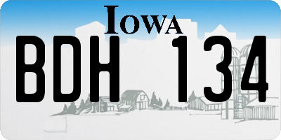 IA license plate BDH134