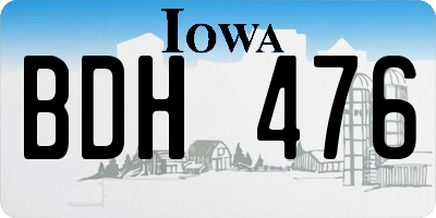 IA license plate BDH476