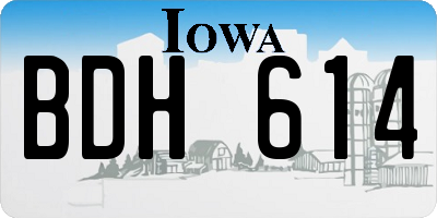 IA license plate BDH614