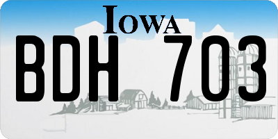 IA license plate BDH703
