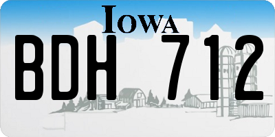 IA license plate BDH712