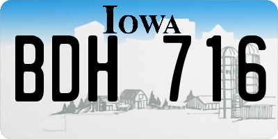 IA license plate BDH716