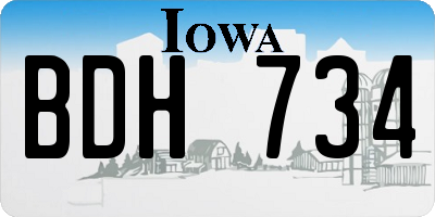 IA license plate BDH734